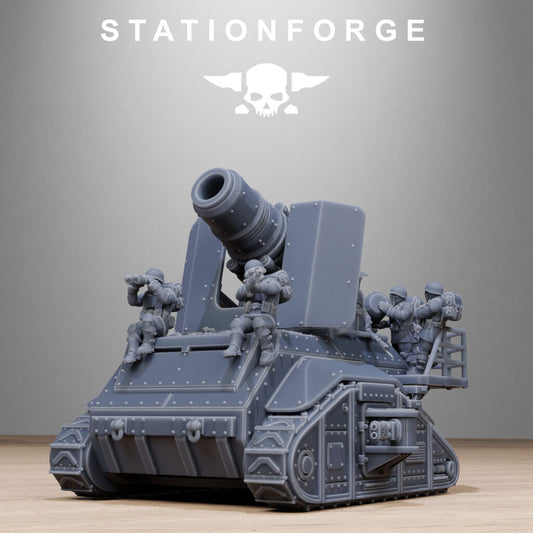 Imperial Army Free Guard Artillery Mini Tank, proxy miniature, 28mm heroic scale unpainted resin, view 2