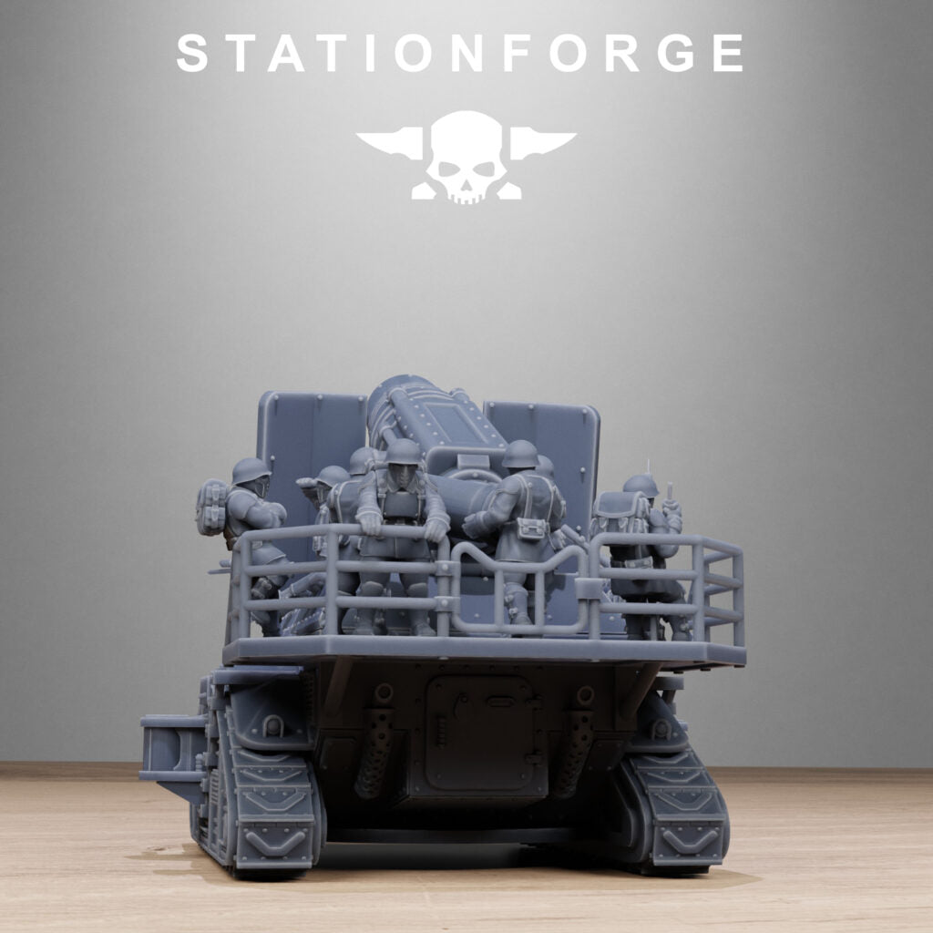 Imperial Army Free Guard Artillery Mini Tank, proxy miniature, 28mm heroic scale unpainted resin, view 4