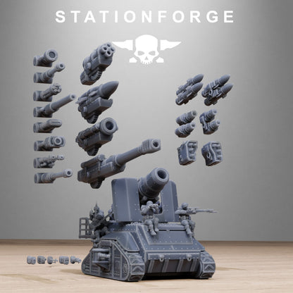 Imperial Army Free Guard Artillery Mini Tank, proxy miniature, 28mm heroic scale unpainted resin, view 7