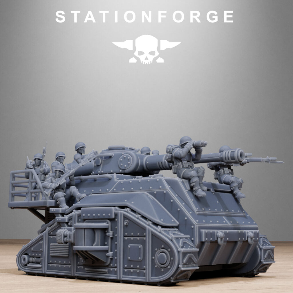 Imperial Army Free Guard Artillery Mini Tank, proxy miniature, 28mm heroic scale unpainted resin, view 8