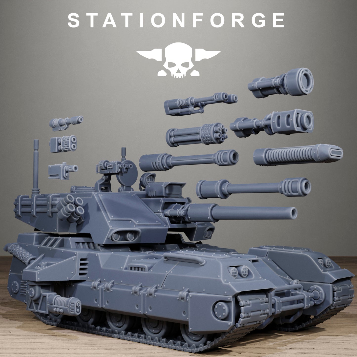 Imperial Army Free Guard Avant Tank, proxy miniature, 28mm heroic scale unpainted resin, view 3