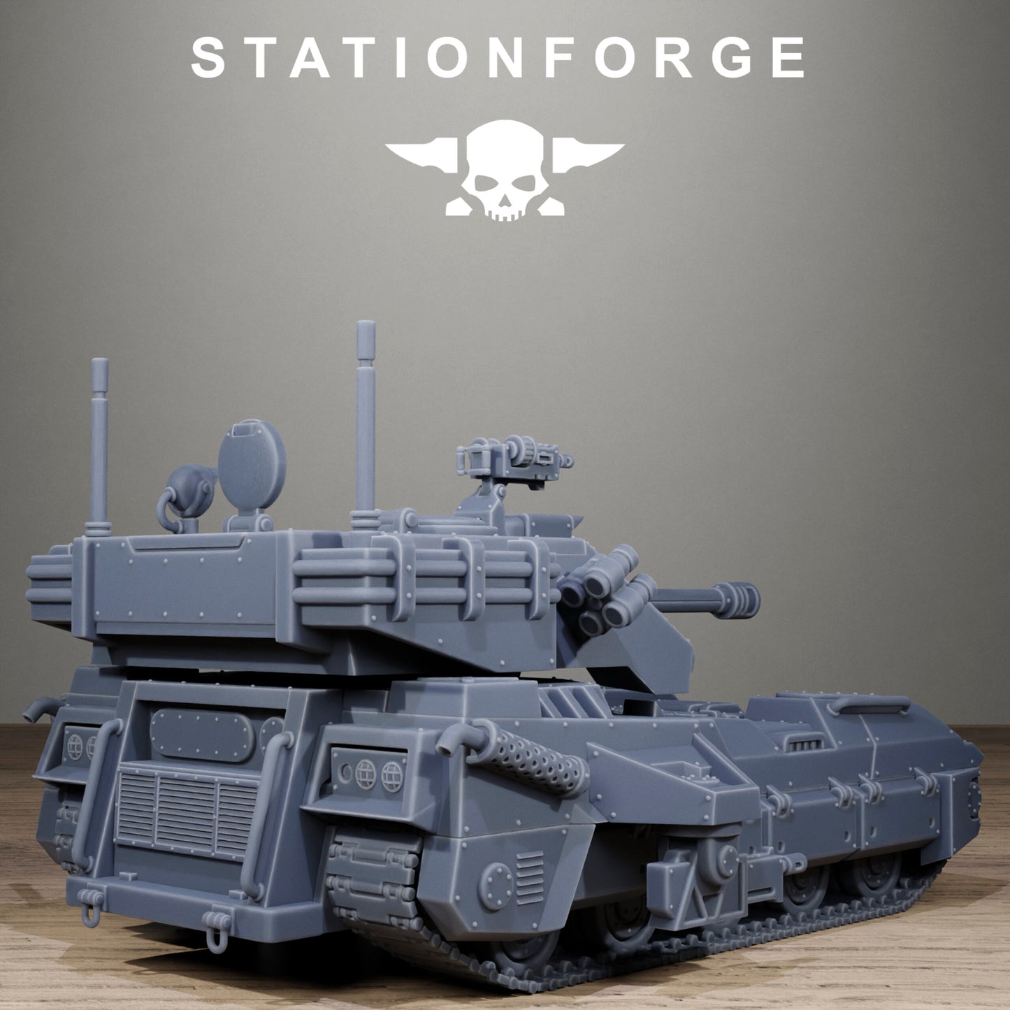 Imperial Army Free Guard Avant Tank, proxy miniature, 28mm heroic scale unpainted resin, view 4