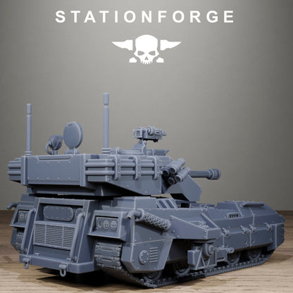 Imperial Army Free Guard Avant Tank, proxy miniature, 28mm heroic scale unpainted resin, view 4