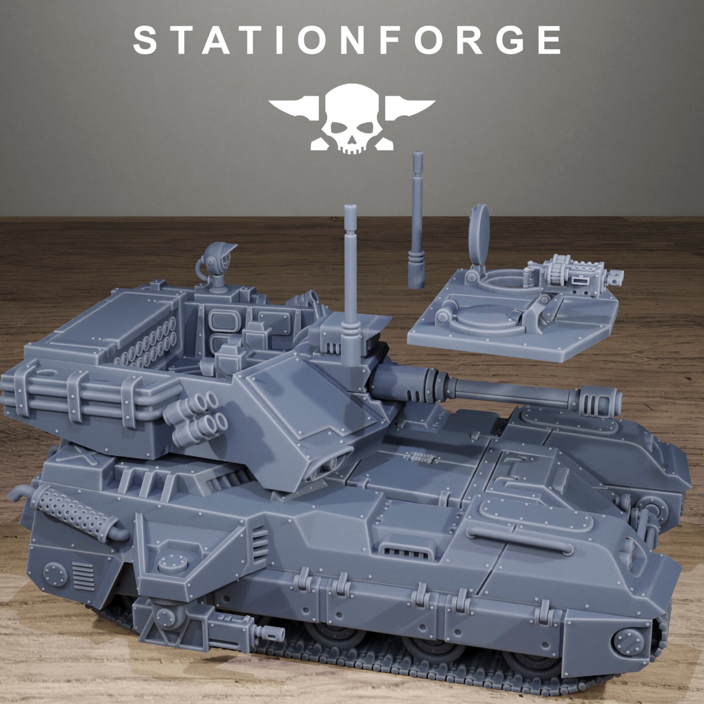 Imperial Army Free Guard Avant Tank, proxy miniature, 28mm heroic scale unpainted resin, view 5