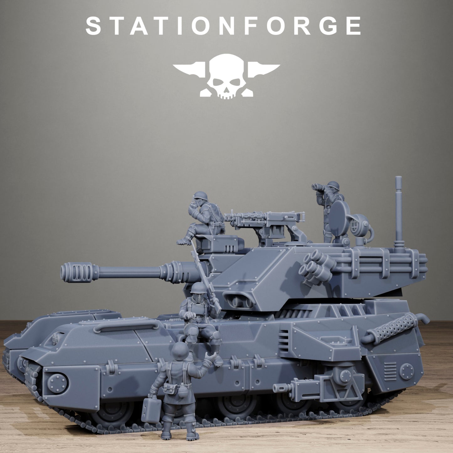 Imperial Army Free Guard Avant Tank, proxy miniature, 28mm heroic scale unpainted resin, view 7