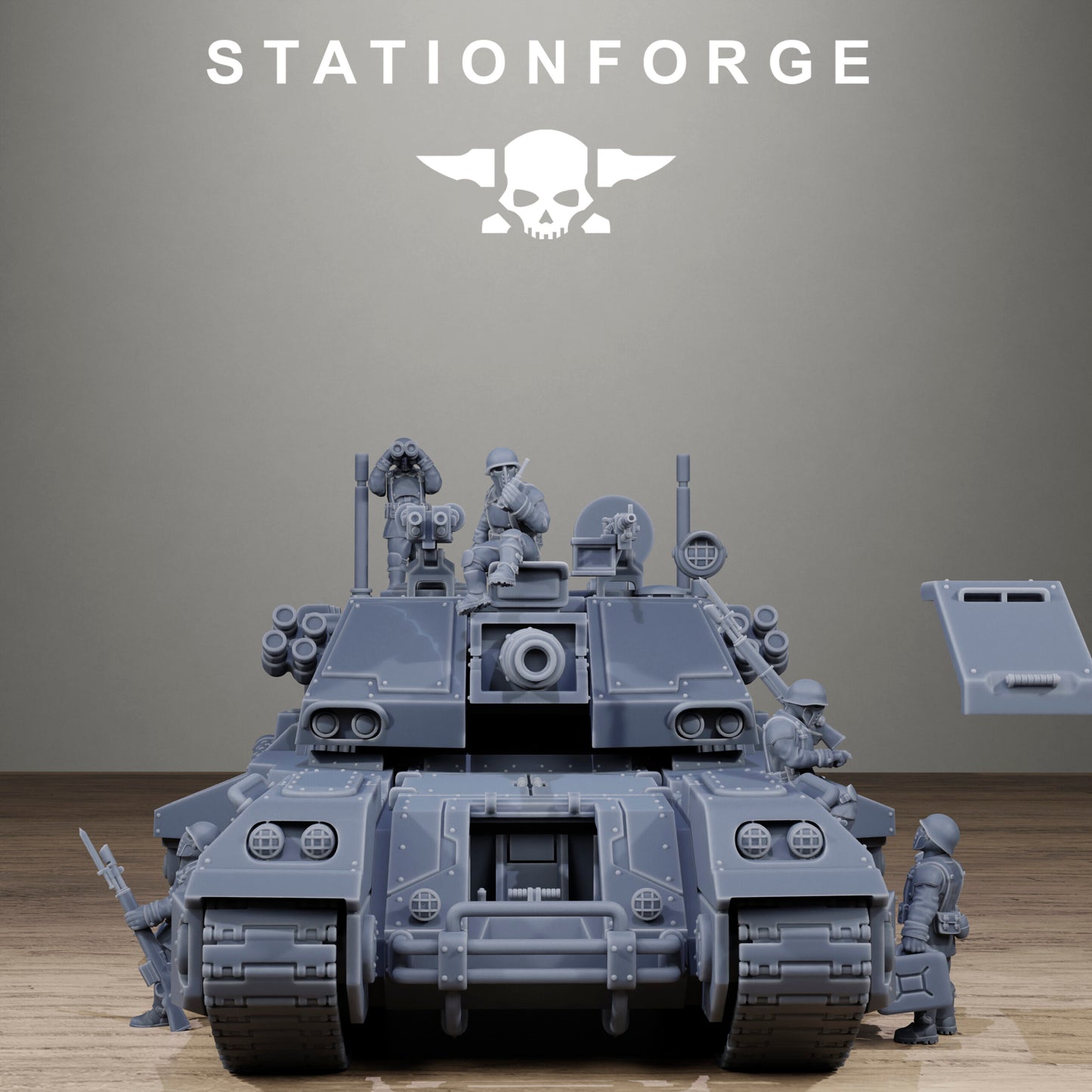 Imperial Army Free Guard Avant Tank, proxy miniature, 28mm heroic scale unpainted resin, view 8