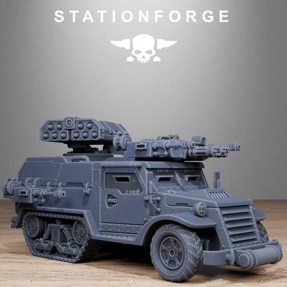 Imperial Army Free Guard Half Track, proxy miniature, infantry, 28mm heroic scale unpainted resin, view 3