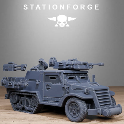 Imperial Army Free Guard Half Track, proxy miniature, infantry, 28mm heroic scale unpainted resin, view 4