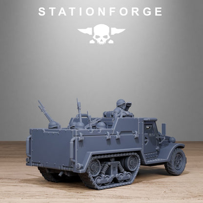 Imperial Army Free Guard Half Track, proxy miniature, infantry, 28mm heroic scale unpainted resin, view 7