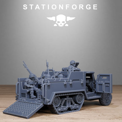 Imperial Army Free Guard Half Track, proxy miniature, infantry, 28mm heroic scale unpainted resin, view 8