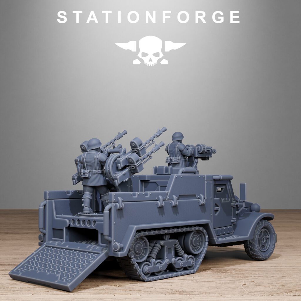 Imperial Army Free Guard Half Track, proxy miniature, infantry, 28mm heroic scale unpainted resin, view 9