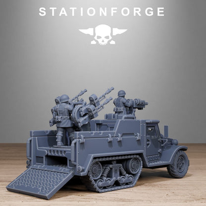 Imperial Army Free Guard Half Track, proxy miniature, infantry, 28mm heroic scale unpainted resin, view 9