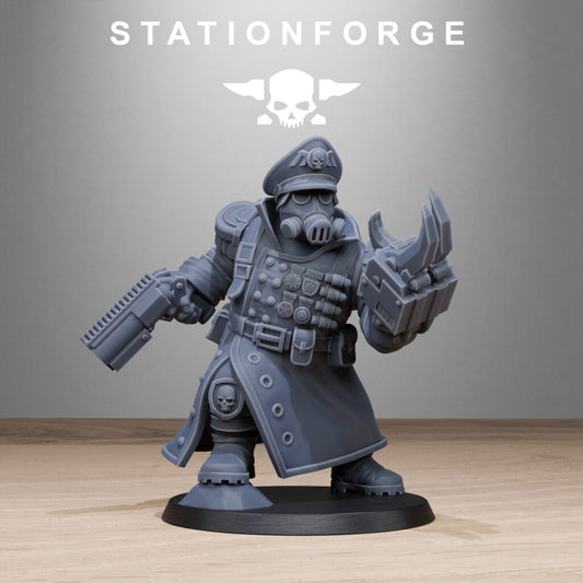 Imperial Army Free Guard Mutant Officer, proxy miniature, infantry, 28mm heroic scale unpainted resin, view 2
