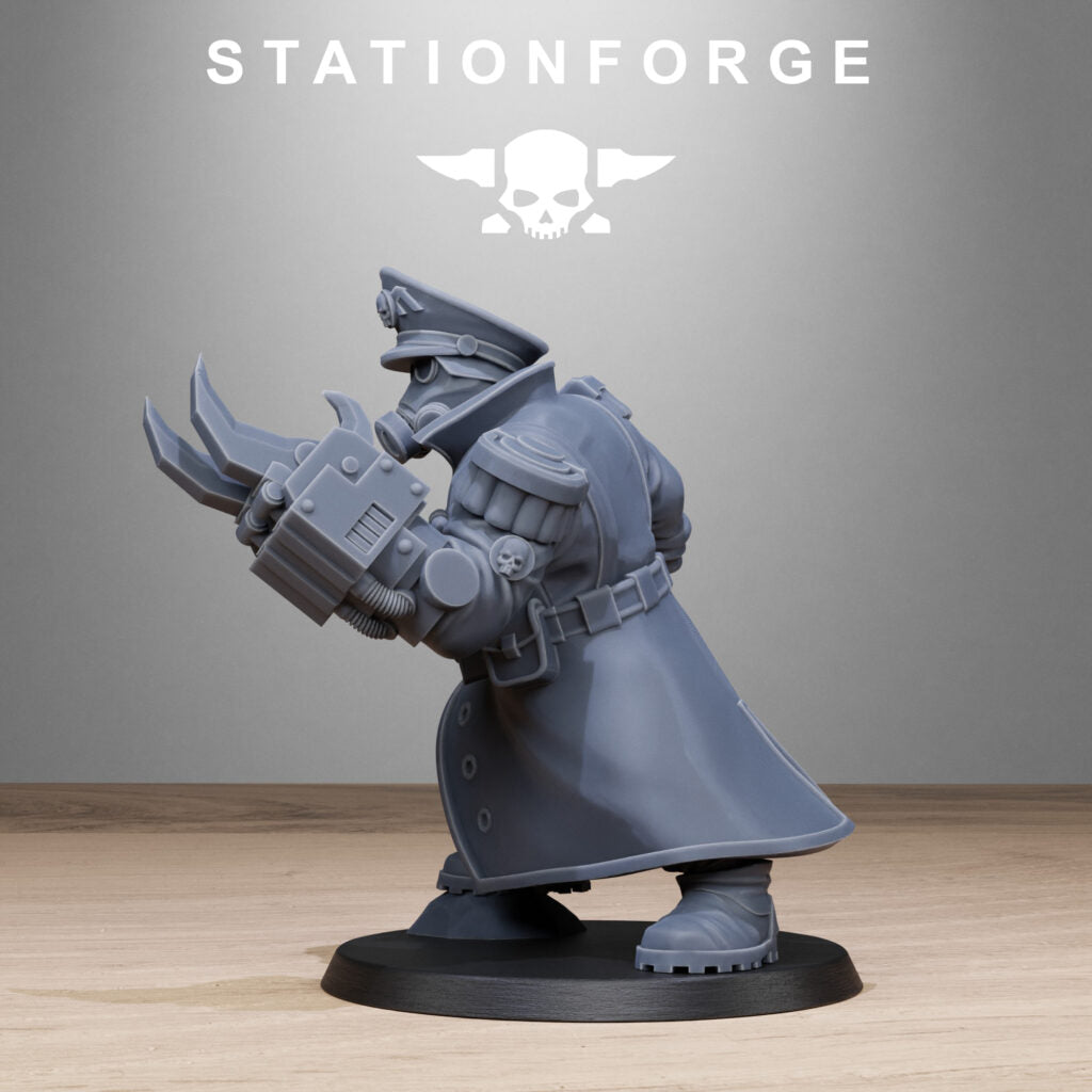 Imperial Army Free Guard Mutant Officer, proxy miniature, infantry, 28mm heroic scale unpainted resin, view 4