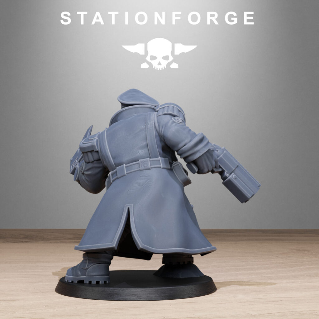 Imperial Army Free Guard Mutant Officer, proxy miniature, infantry, 28mm heroic scale unpainted resin, view 5