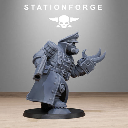 Imperial Army Free Guard Mutant Officer, proxy miniature, infantry, 28mm heroic scale unpainted resin, view 6