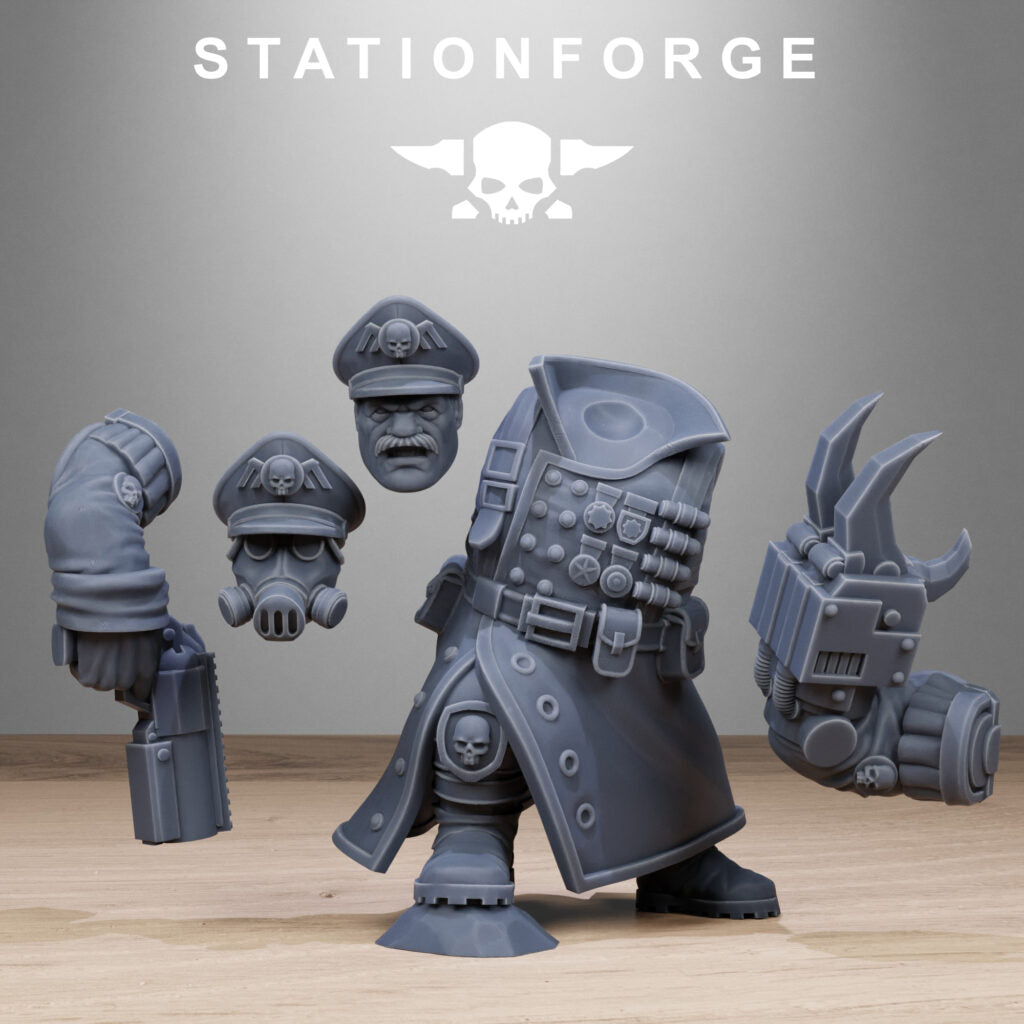 Imperial Army Free Guard Mutant Officer, proxy miniature, infantry, 28mm heroic scale unpainted resin, view 7