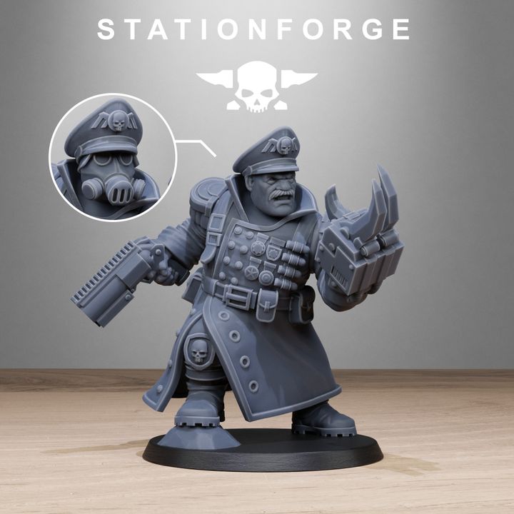 Imperial Army Free Guard Mutant Officer, proxy miniature, infantry, 28mm heroic scale unpainted resin, view 8