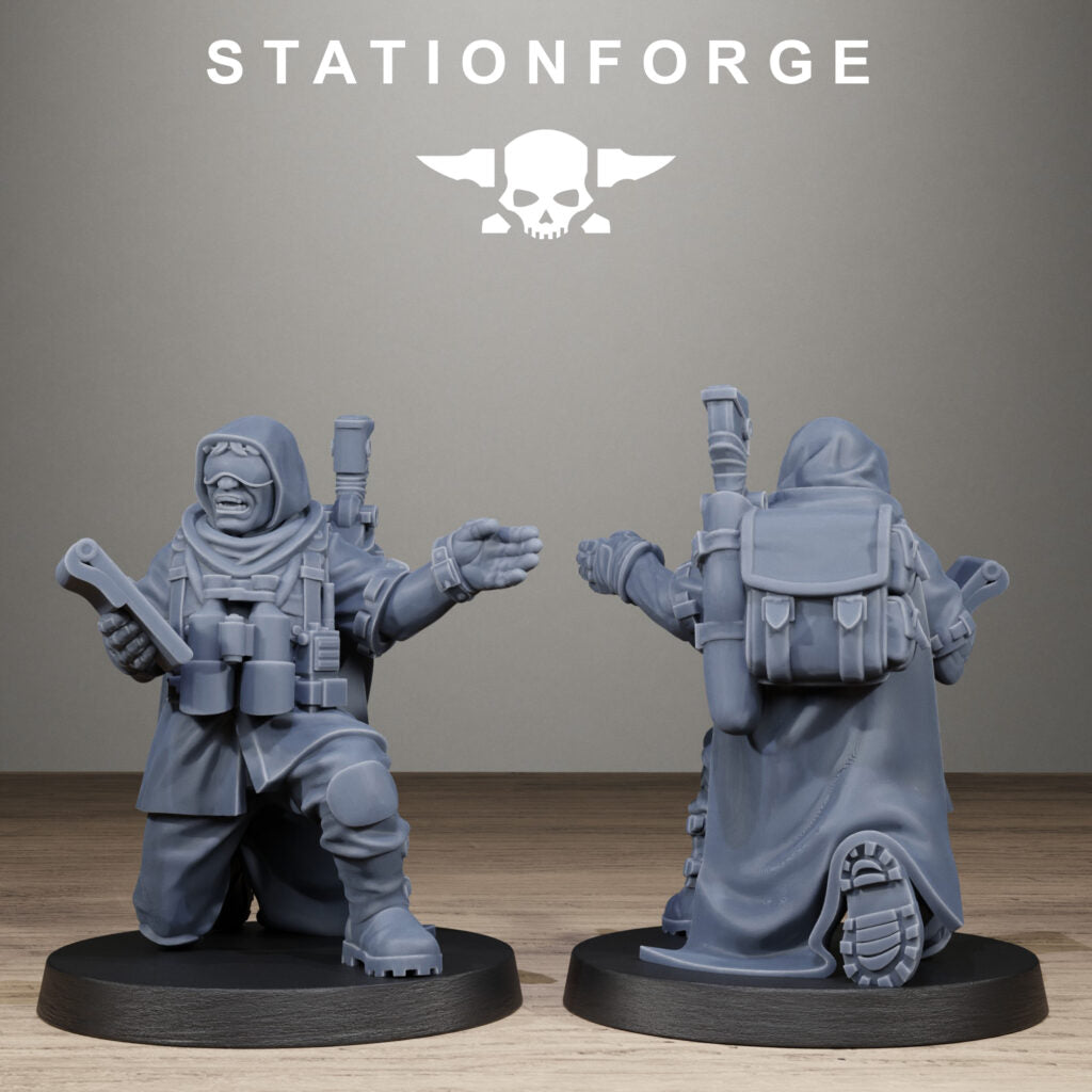Imperial Army Free Guard Siege Infantry, proxy miniature, 28mm heroic scale unpainted resin, view 2