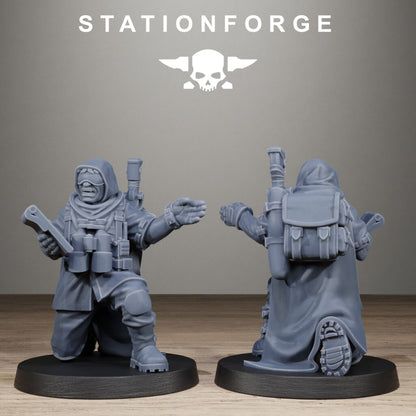 Imperial Army Free Guard Siege Infantry, proxy miniature, 28mm heroic scale unpainted resin, view 2