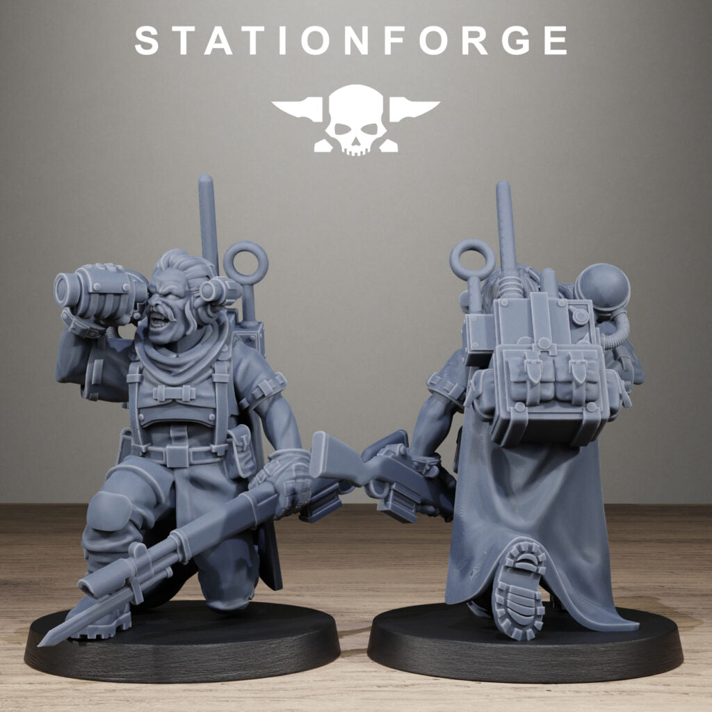 Imperial Army Free Guard Siege Infantry, proxy miniature, 28mm heroic scale unpainted resin, view 4