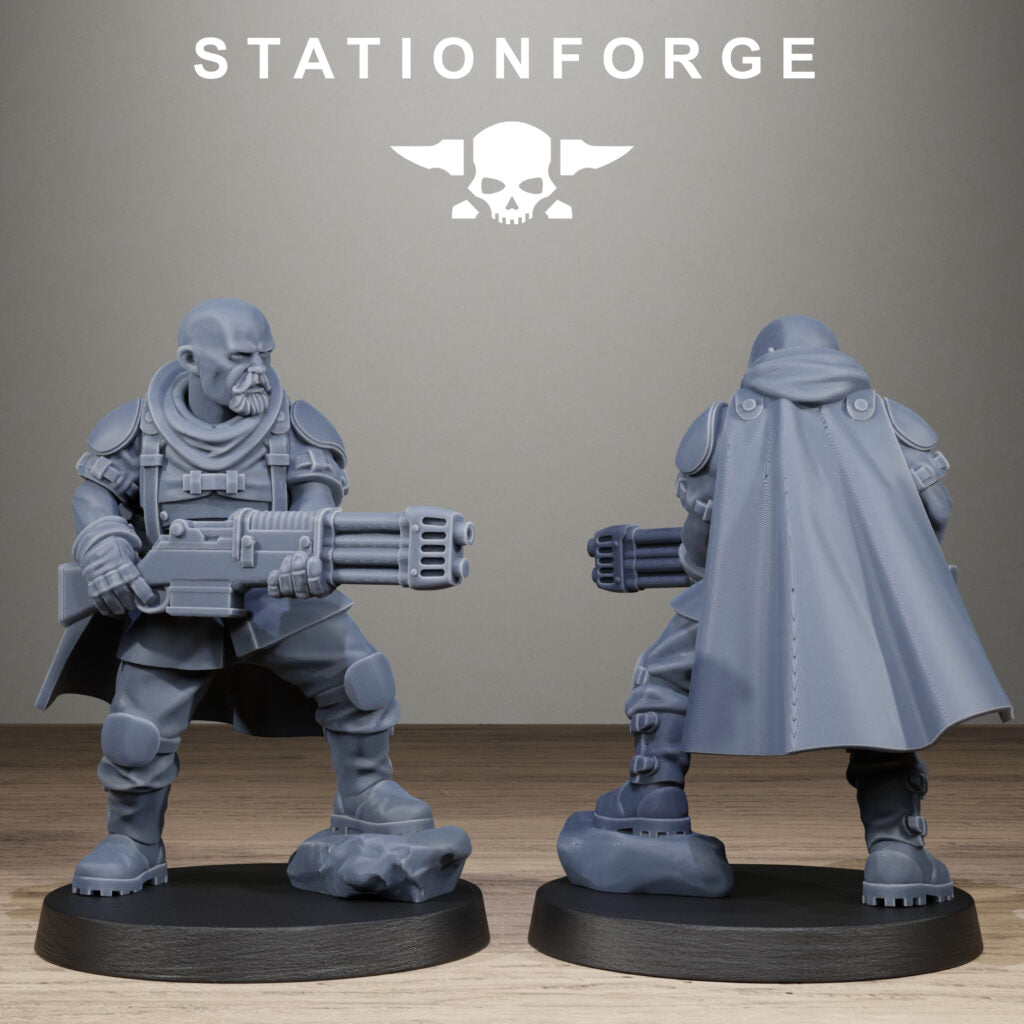 Imperial Army Free Guard Siege Infantry, proxy miniature, 28mm heroic scale unpainted resin, view 5
