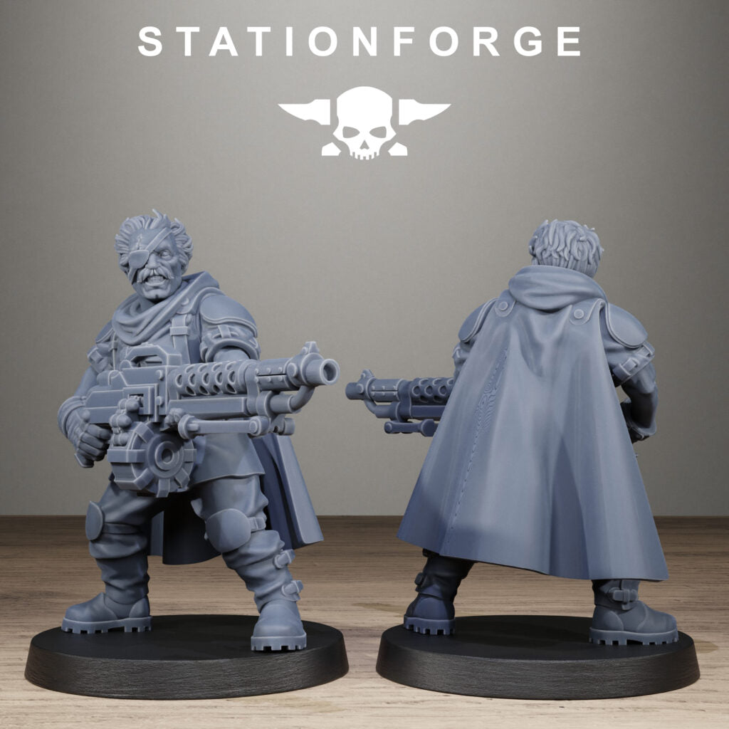 Imperial Army Free Guard Siege Infantry, proxy miniature, 28mm heroic scale unpainted resin, view 6