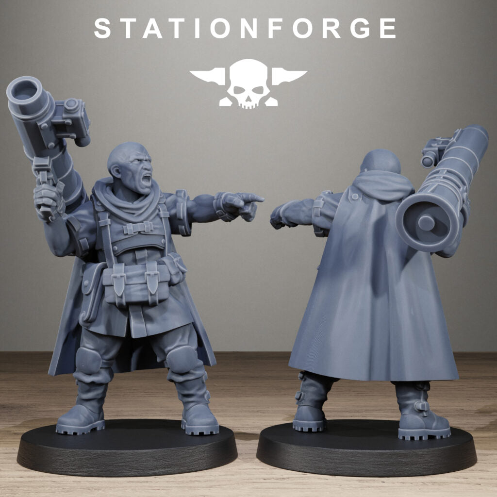Imperial Army Free Guard Siege Infantry, proxy miniature, 28mm heroic scale unpainted resin, view 7