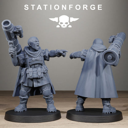 Imperial Army Free Guard Siege Infantry, proxy miniature, 28mm heroic scale unpainted resin, view 7