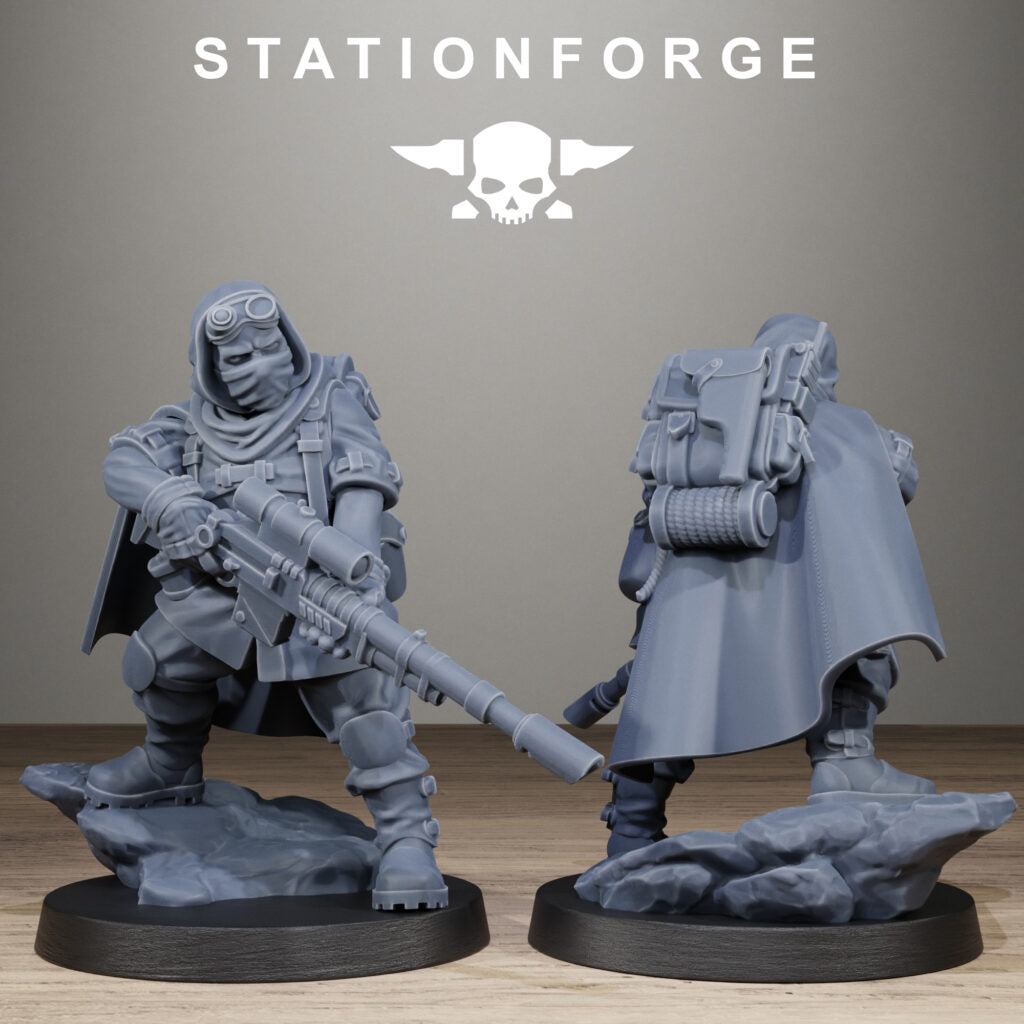 Imperial Army Free Guard Siege Infantry, proxy miniature, 28mm heroic scale unpainted resin, view 8