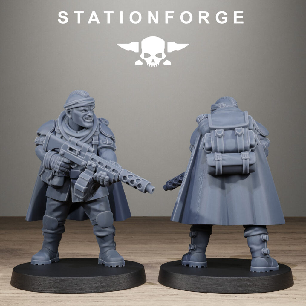 Imperial Army Free Guard Siege Infantry, proxy miniature, 28mm heroic scale unpainted resin, view 9
