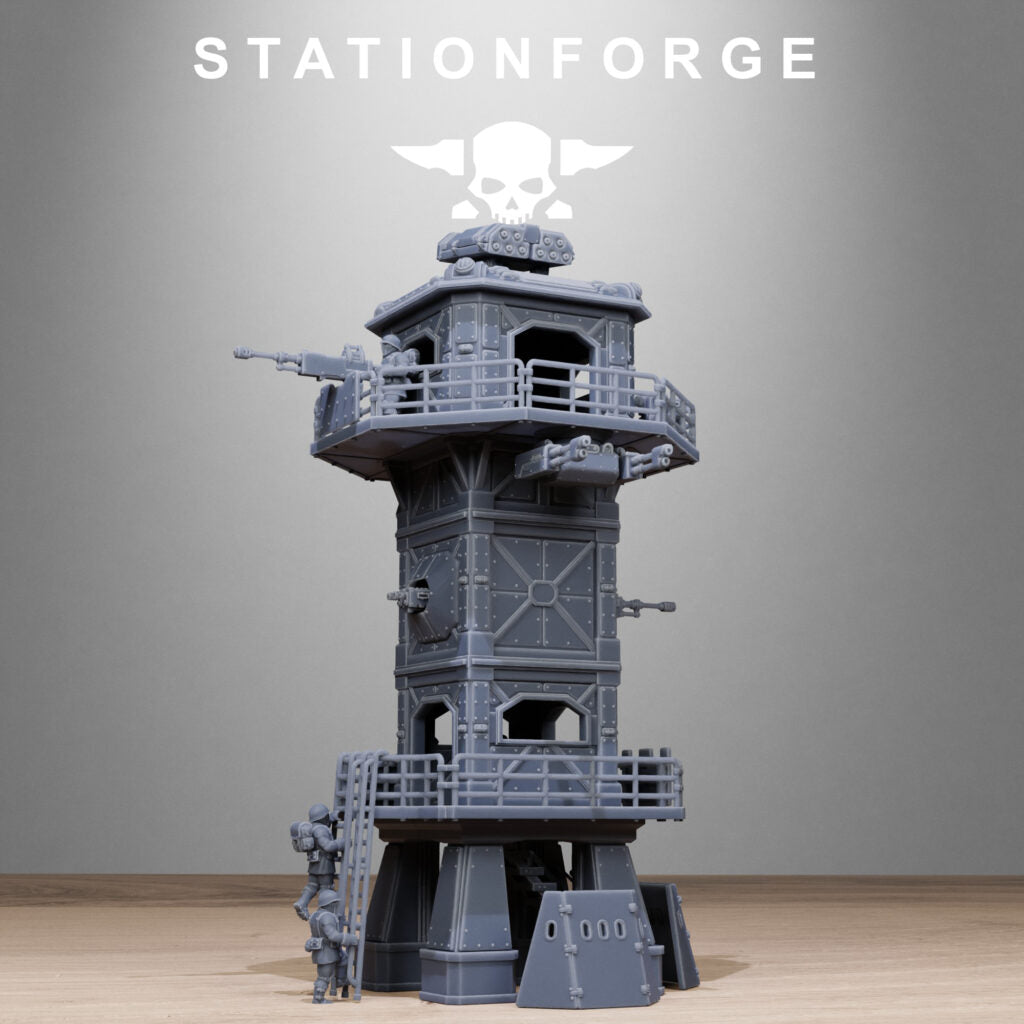 Imperial Army Free Guard Tower, proxy miniature, infantry, 28mm heroic scale unpainted resin, view 2