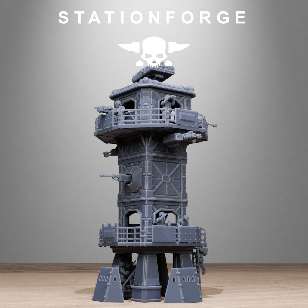 Imperial Army Free Guard Tower, proxy miniature, infantry, 28mm heroic scale unpainted resin, view 4