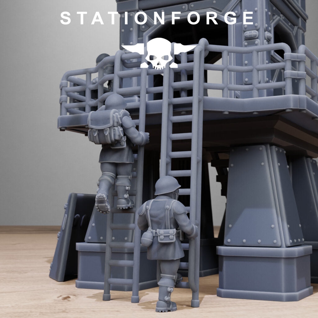 Imperial Army Free Guard Tower, proxy miniature, infantry, 28mm heroic scale unpainted resin, view 5