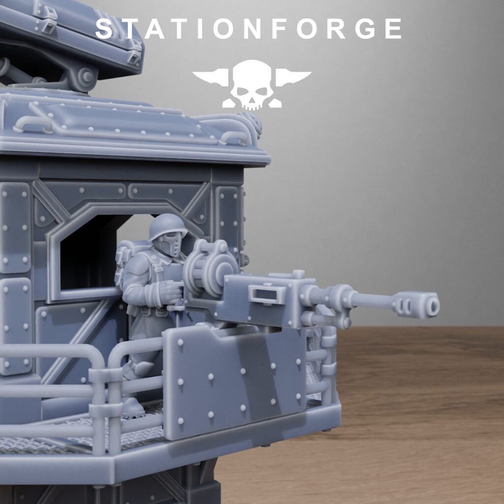 Imperial Army Free Guard Tower, proxy miniature, infantry, 28mm heroic scale unpainted resin, view 6