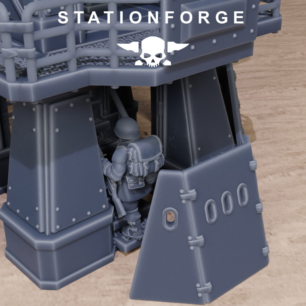 Imperial Army Free Guard Tower, proxy miniature, infantry, 28mm heroic scale unpainted resin, view 8