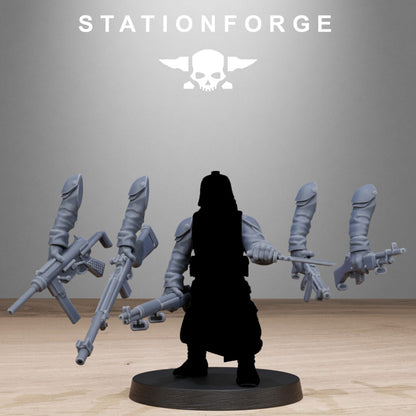 Imperial Army Grim Guard American Weapon Pack, proxy miniature, squad, 28mm heroic scale unpainted resin, view 7