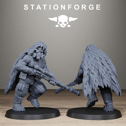 Imperial Army Grim Guard Jungle Fighter Snipers, proxy miniature, scout, 28mm heroic scale unpainted resin, view 5