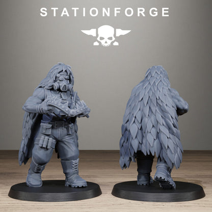 Imperial Army Grim Guard Jungle Fighter Snipers, proxy miniature, scout, 28mm heroic scale unpainted resin, view 6
