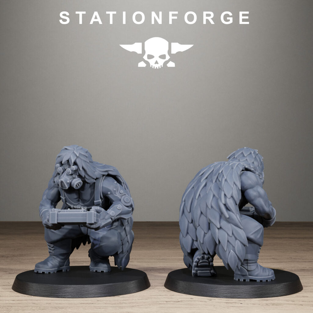 Imperial Army Grim Guard Jungle Fighter Snipers, proxy miniature, scout, 28mm heroic scale unpainted resin, view 7