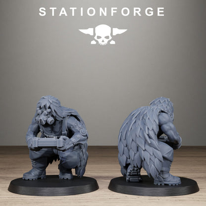 Imperial Army Grim Guard Jungle Fighter Snipers, proxy miniature, scout, 28mm heroic scale unpainted resin, view 7