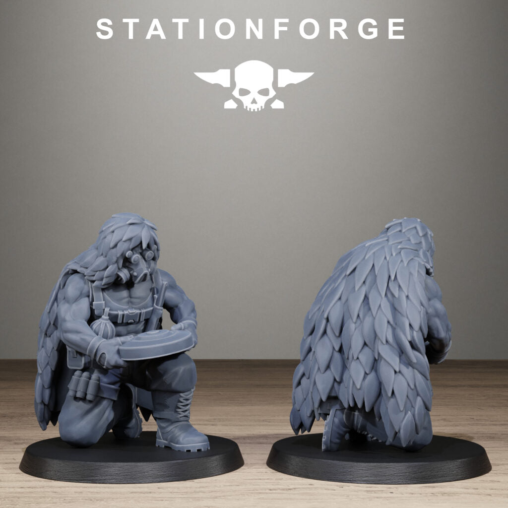 Imperial Army Grim Guard Jungle Fighter Snipers, proxy miniature, scout, 28mm heroic scale unpainted resin, view 8