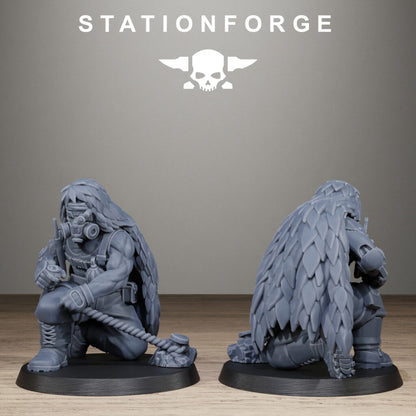 Imperial Army Grim Guard Jungle Fighter Snipers, proxy miniature, scout, 28mm heroic scale unpainted resin, view 9