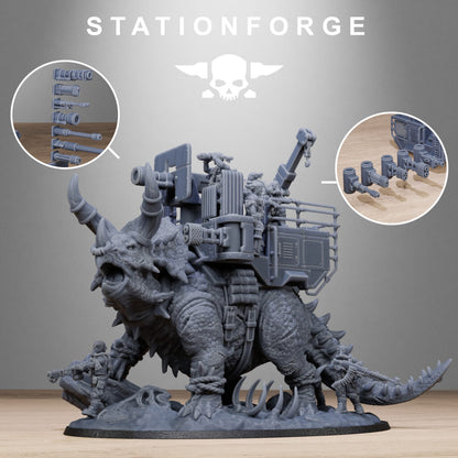 Imperial Army Grim Guard Jungle Fighters Triceratank, proxy miniature, infantry, 28mm heroic scale unpainted resin