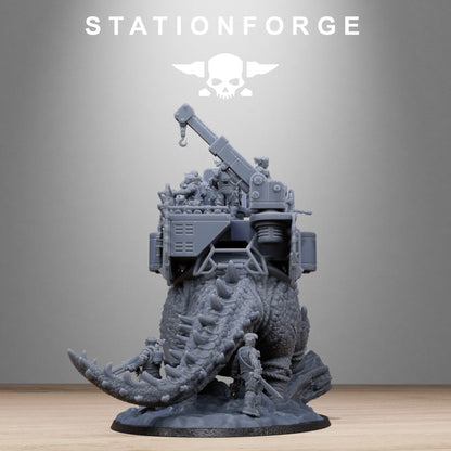Imperial Army Grim Guard Jungle Fighters Triceratank, proxy miniature, infantry, 28mm heroic scale unpainted resin, view 5
