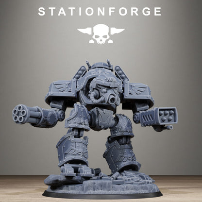 Imperial Army Grim Guard Mechguard, proxy miniature, infantry, 28mm heroic scale unpainted resin, view 2