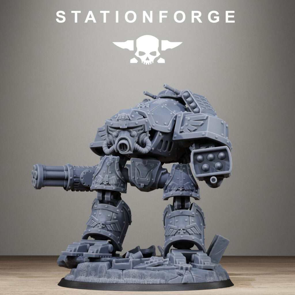 Imperial Army Grim Guard Mechguard, proxy miniature, infantry, 28mm heroic scale unpainted resin, view 3