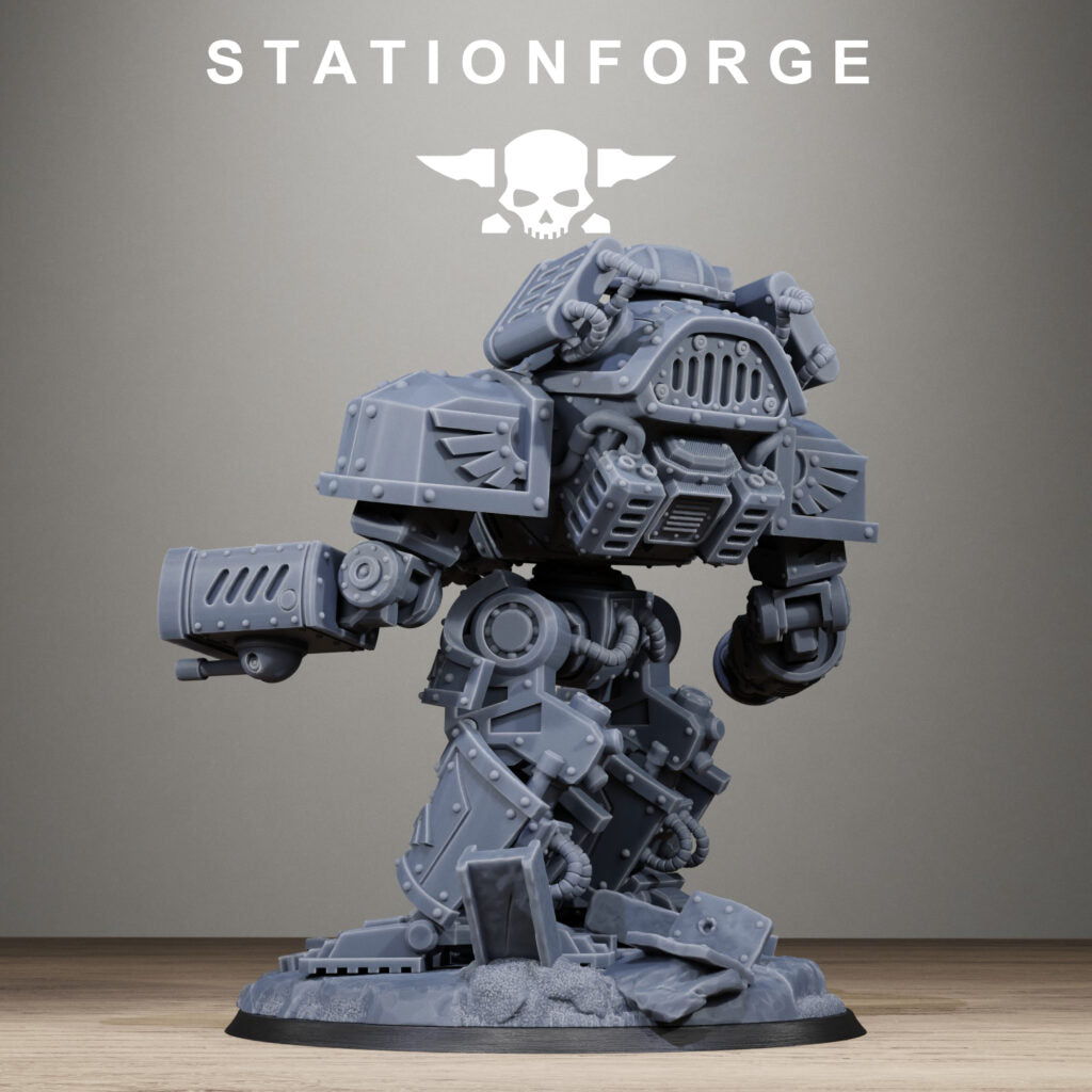 Imperial Army Grim Guard Mechguard, proxy miniature, infantry, 28mm heroic scale unpainted resin, view 4