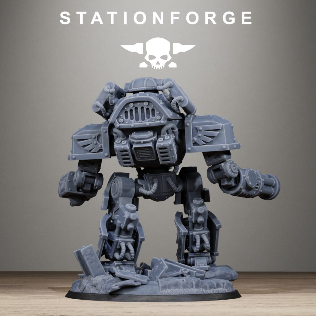 Imperial Army Grim Guard Mechguard, proxy miniature, infantry, 28mm heroic scale unpainted resin, view 5