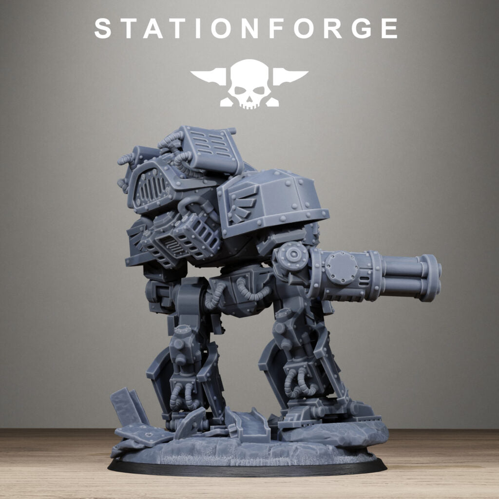 Imperial Army Grim Guard Mechguard, proxy miniature, infantry, 28mm heroic scale unpainted resin, view 6